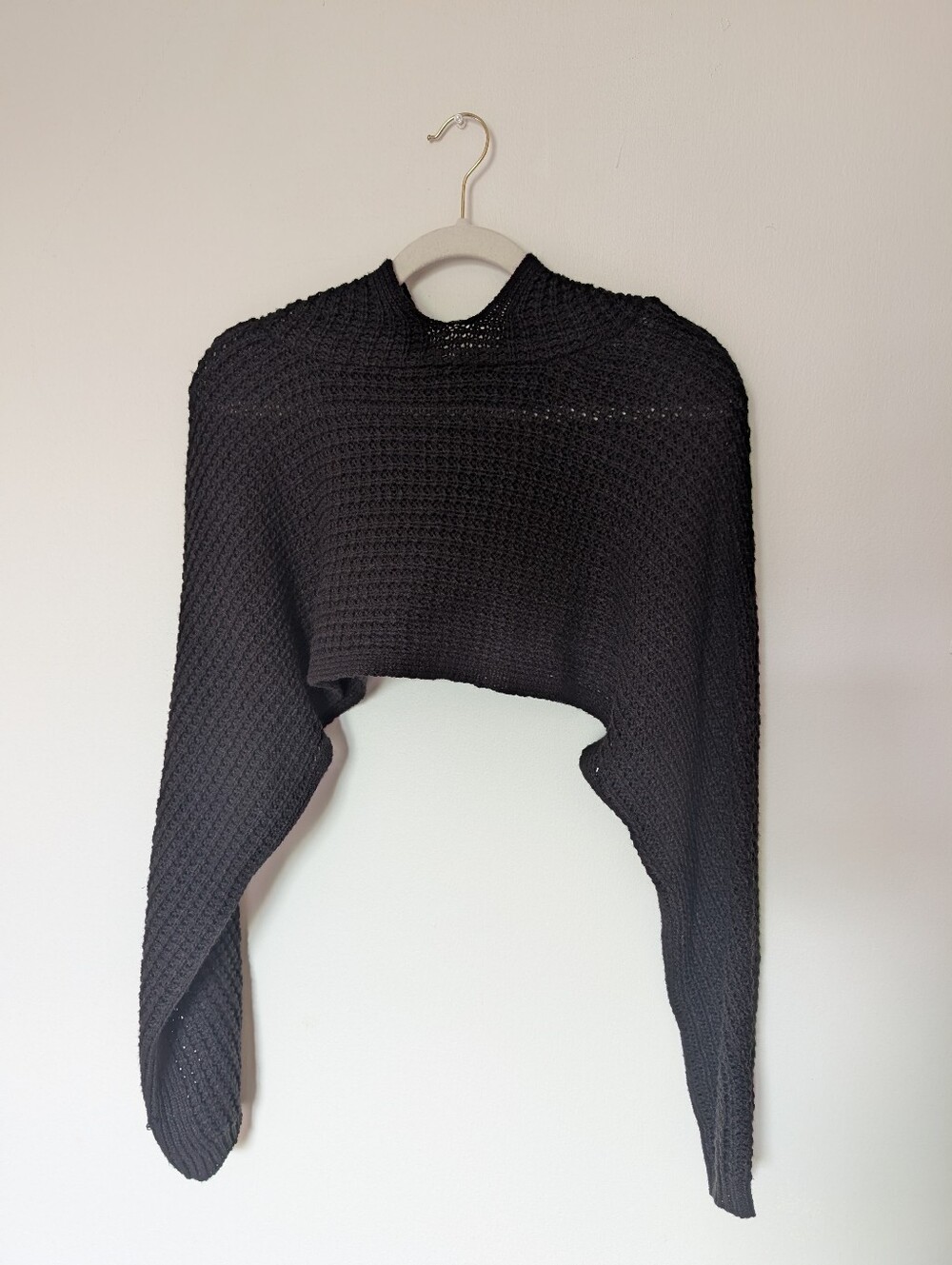 Cropped Crochet Hoodie